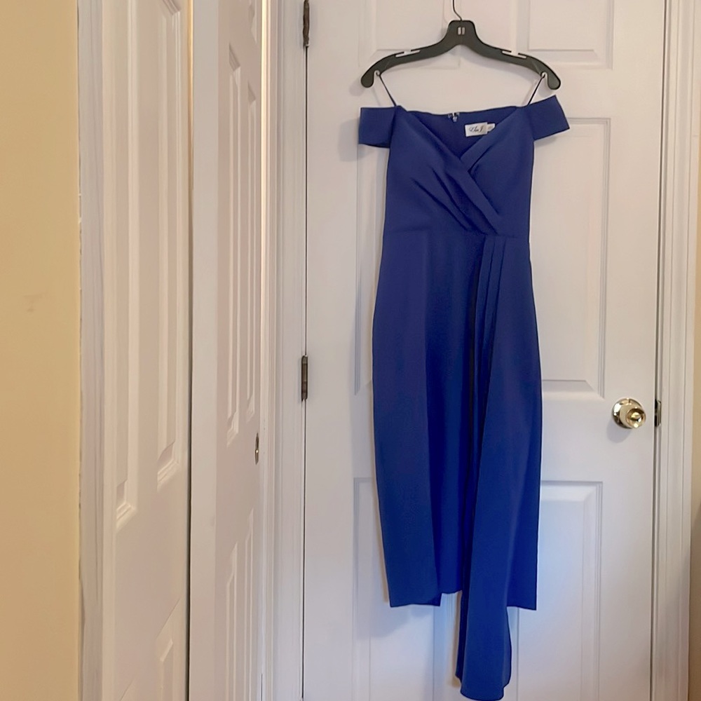 Eliza J Cobalt Off the Shoulder Dress